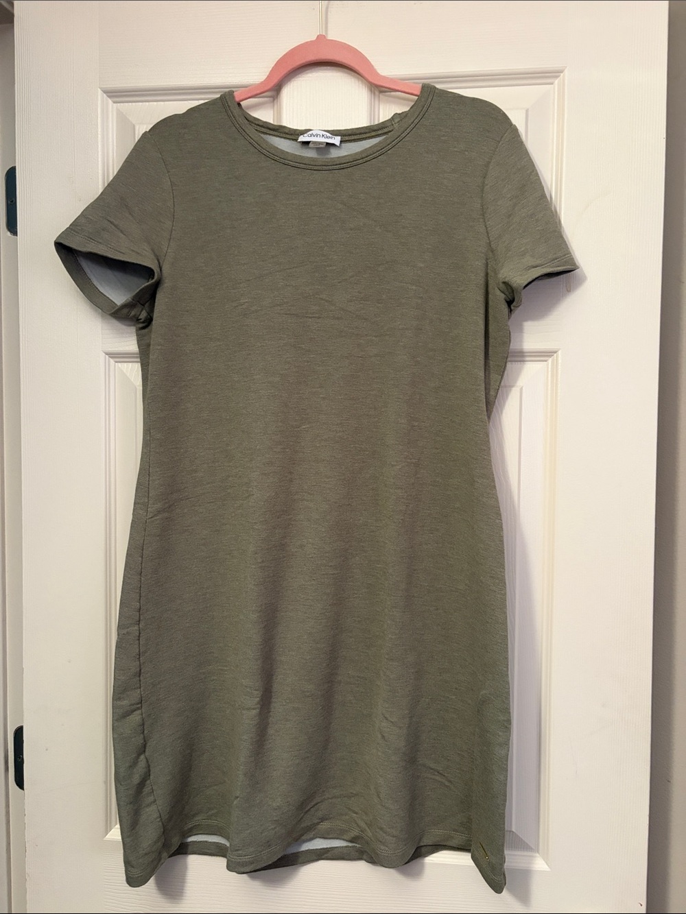 Calvin Klein Olive Green Short Sleeve Mini Dress